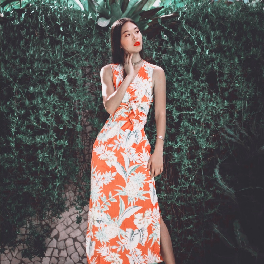 Long kimono styled cotton dress